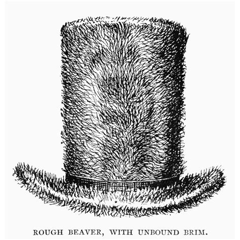 Beaver Hat, C1825. /Nrough Beaver Hat With Unbound Brim, Early 19Th Century. Line Engraving ...