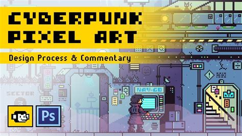 Cyberpunk Pixel Art Scene (Timelapse Commentary) - YouTube