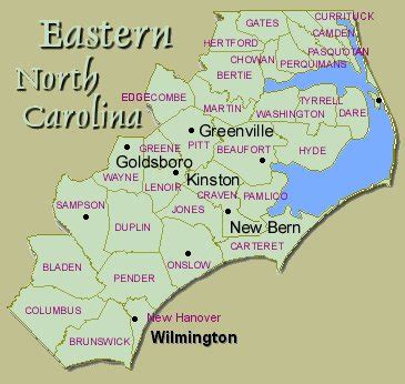 Eastern North Carolina Map