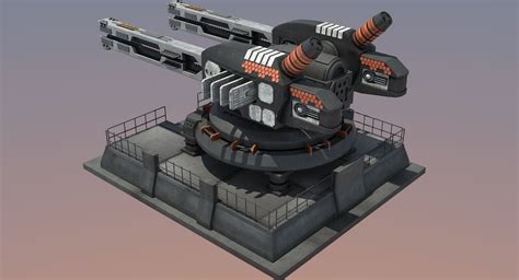 3d model futuristic railgun | 디자인