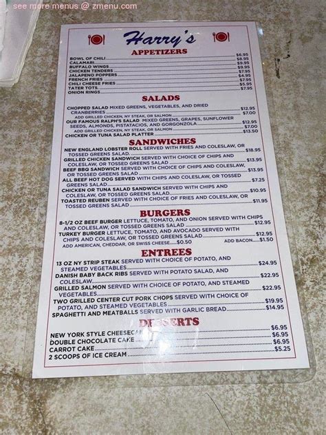 Online Menu of Harrys Restaurant Restaurant, Washington, District of Columbia, 20004 - Zmenu