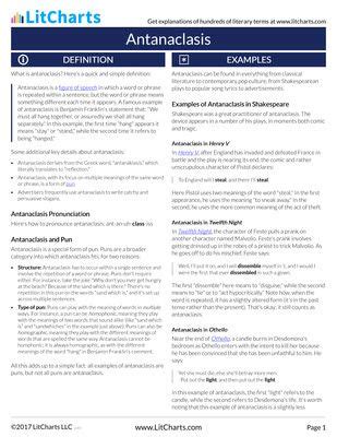 Antanaclasis | Definition & Examples | LitCharts - A concise definition ...