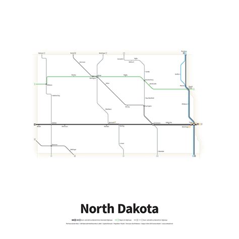 Highways of the USA – North Dakota – Transit Maps Store