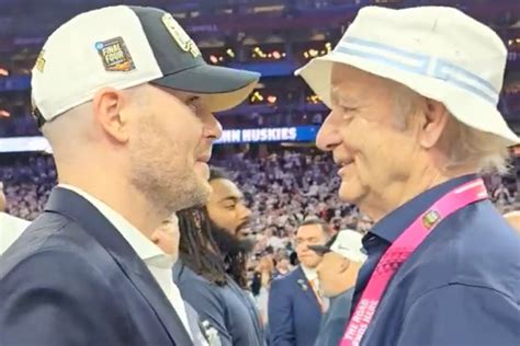 Bill Murray Celebrates with His Son Luke After UConn Wins NCAA Championship