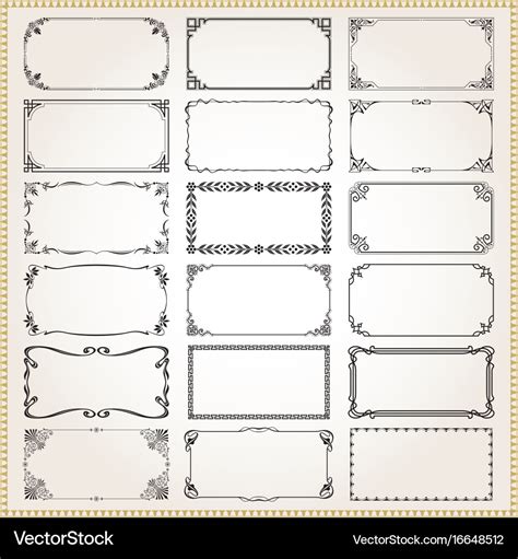 Decorative frames and borders rectangle 2x1 Vector Image