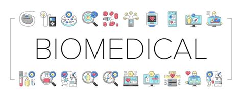 Premium Vector | Biomedical medical science icons set vector