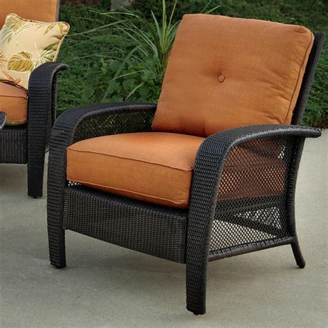 Agio Martinique Outdoor Wicker Lounge Chair with Interchangeable ...