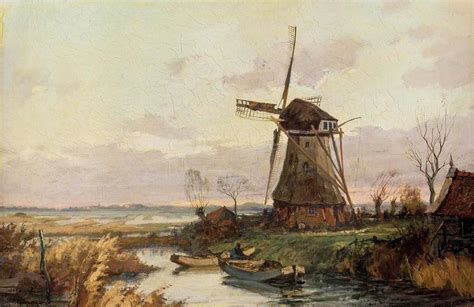 Dutch landscape with windmill Painting by MotionAge Designs - Fine Art America