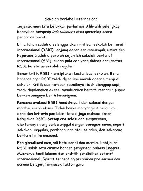 Bahasa Indonesia (Struktur Teks Editorial) | PDF