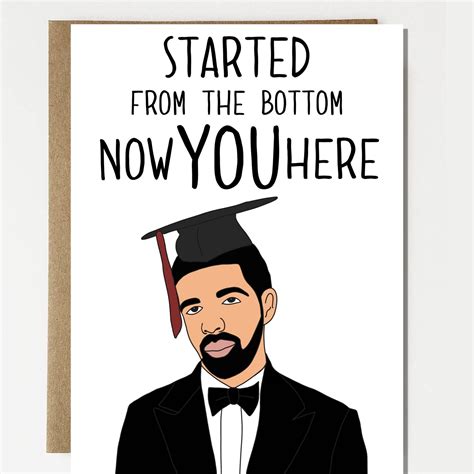 Funny Drake Inspired Graduation Card, Congratulations, Congrats, Humor ...