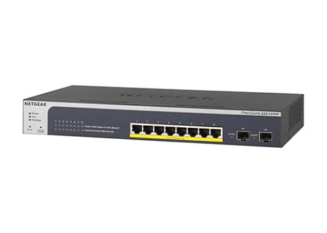 NETGEAR 8-Port Gigabit Smart Managed Pro Switch 2 SFP, PoE+/190W (GS510TPP) - GS510TPP-100NAS ...