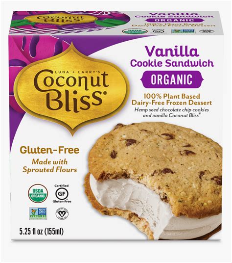 Coconut Bliss Vegan Ice Cream - Coconut Bliss Ice Cream Sandwich, HD Png Download - kindpng