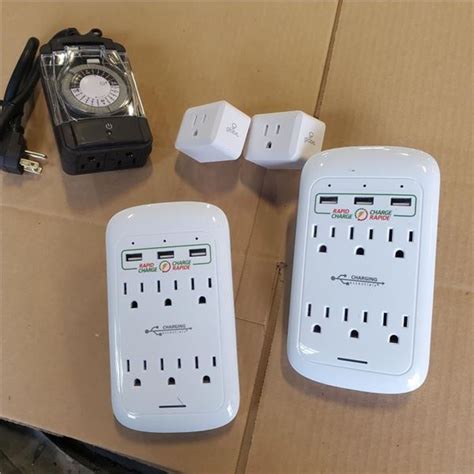 5 AS NEW TIMER PLUG, 6 OUTLET USB AND SMART WIFI PLUGS RETAIL $95 - Big Valley Auction