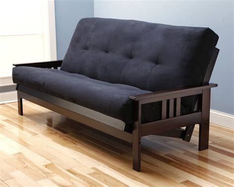 DHP Neo Espresso Wooden Arm Futon Frame Mattress | ubicaciondepersonas ...