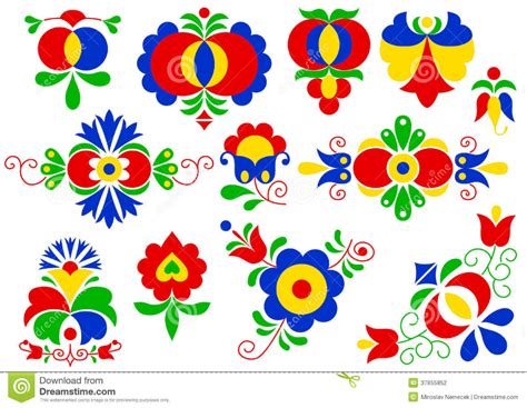 Illustration about Moravian folk ornaments (South Moravia, Czech ...