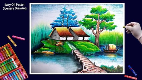 Oil Pastel Scenery Drawing Easy And Beautiful - Easy oil pastel forest scenery drawing by fancy ...