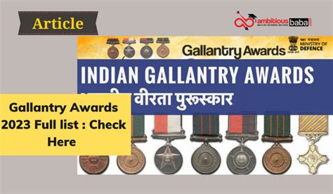 Gallantry Awards 2023: Complete List