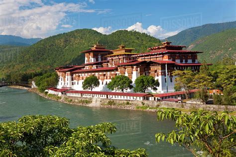 Punakha Dzong or monastery, Punakha, Bhutan - Stock Photo - Dissolve