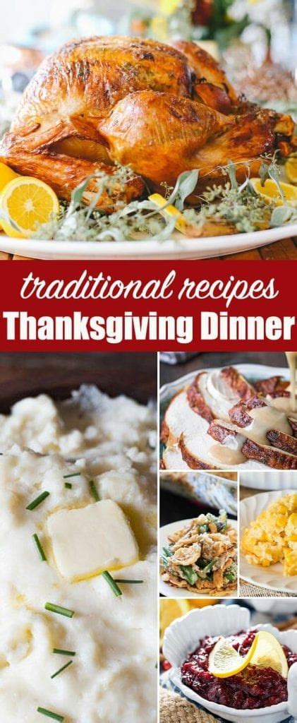 Traditional Thanksgiving Dinner Menu Recipes {Turkey, Sides, Drinks ...}