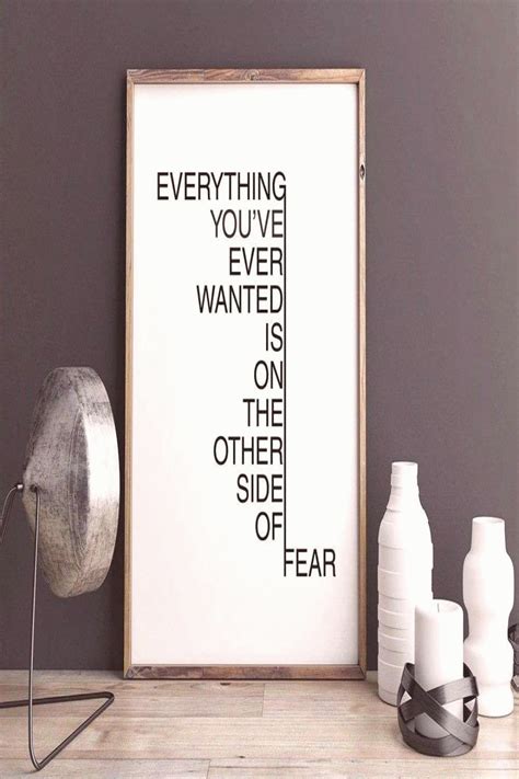 Everything youve ever wanted is on the other side of fear Printable Poster Motivational Ev ...