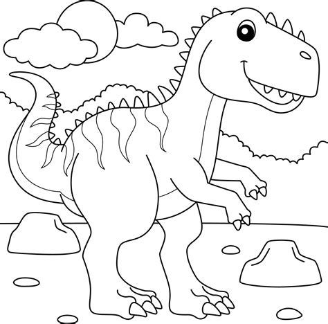 Giganotosaurus Coloring Page for Kids 6325956 Vector Art at Vecteezy