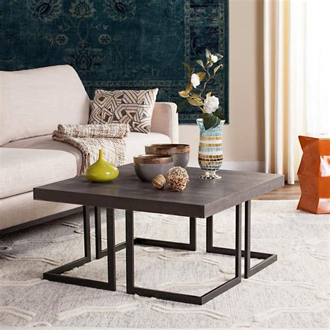 Safavieh Amalya Modern Mid Century Wood Dark Gray Coffee Table-FOX4253A - The Home Depot