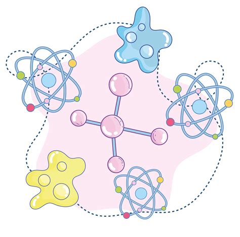 Science themed with atom particles background 1251858 Vector Art at Vecteezy