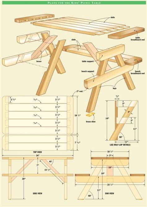 8 foot picnic table plans free ~ Elliott Heintz