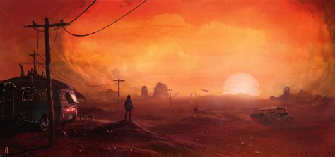 Post Apocalyptic Sunset in Mars 4K Wallpaper, HD Fantasy 4K Wallpapers, Images and Background ...