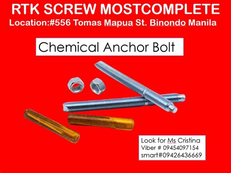 Chemical Anchor Bolt, Commercial & Industrial, Construction Tools & Equipment on Carousell