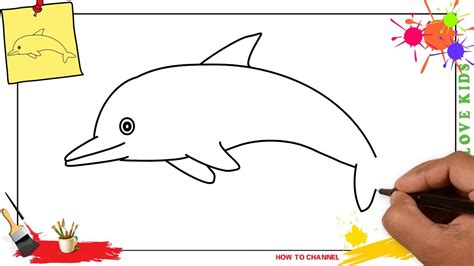 How to draw a dolphin 3 EASY & SLOWLY step by step for kids and beginners - YouTube