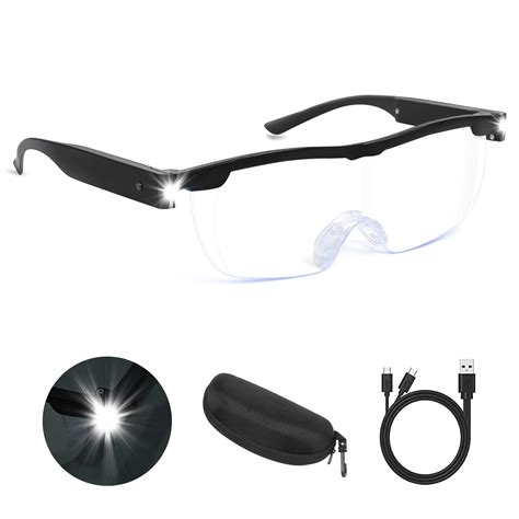 Buy NZQXJXZ Magnifying Glasses with Light, 200% Magnification, USB Rechargeable LED Lighted ...