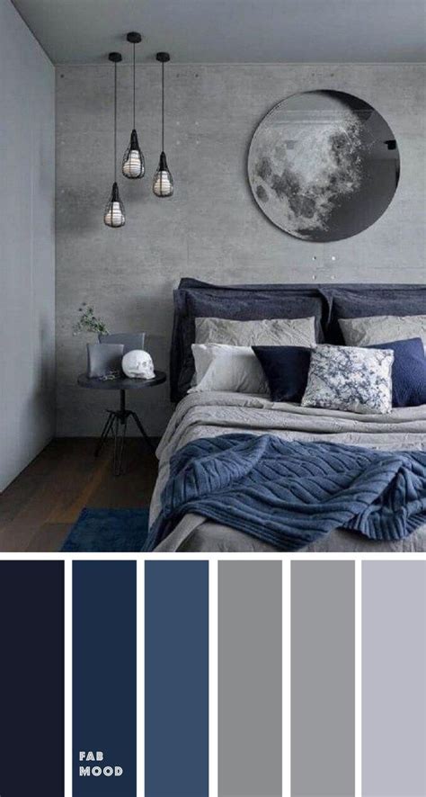 Dark Gray Blue Bedroom