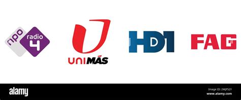 FAG, HD1, NPO Radio 4, UniMas. Editorial vector logo collection Stock Vector Image & Art - Alamy