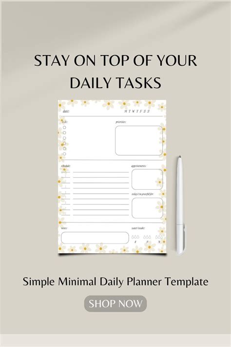 Daily Schedule Template - Etsy