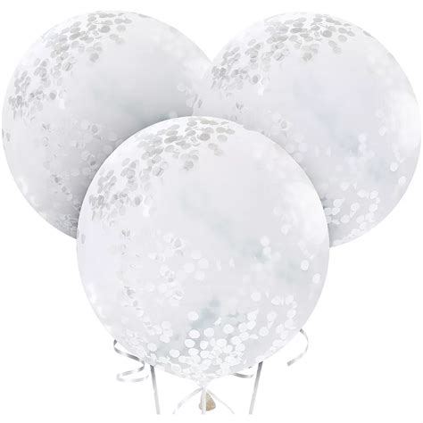 Ginger Ray Giant White Confetti Balloons 3ct | Bachelorette Party Decorations | Party City