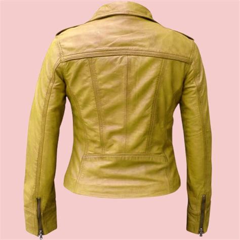 Yellow Leather Jacket Womens - AirBorne Jacket