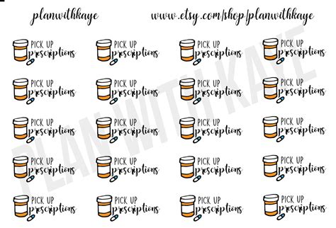 Pick up Prescription Planner Stickers Sized for all planners | Etsy