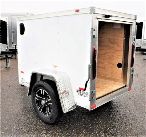 Cargo Trailer - 2020 RC Trailers 4x6 Enclosed Cargo - White | TrailersUSA