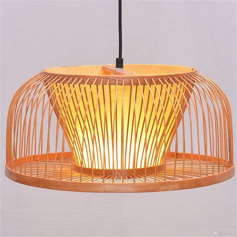 South Asian Bamboo Dining Room Ceiling Pendant Lamp Hand Made Japanese ...