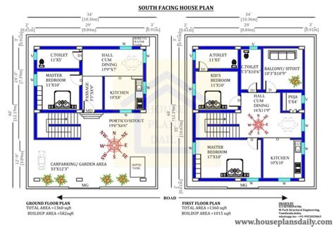 34x40 South Facing Duplex Home Design As Per Vastu - House Designs and ...