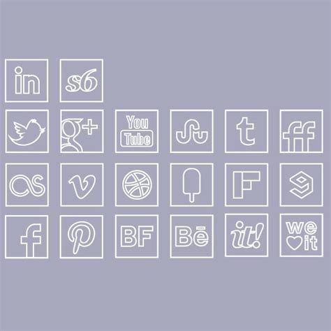 Social media outline icons Royalty Free Stock SVG Vector and Clip Art