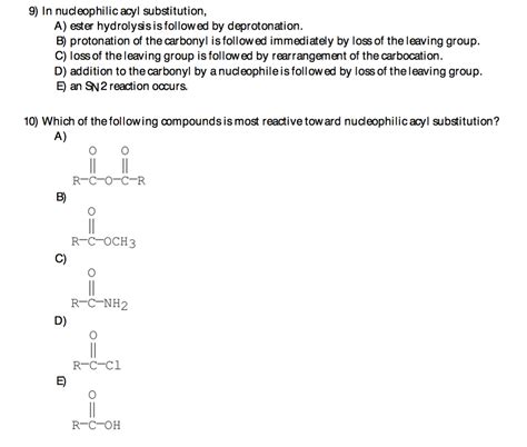 Solved In nucleophilic acyl substitution? Which of | Chegg.com