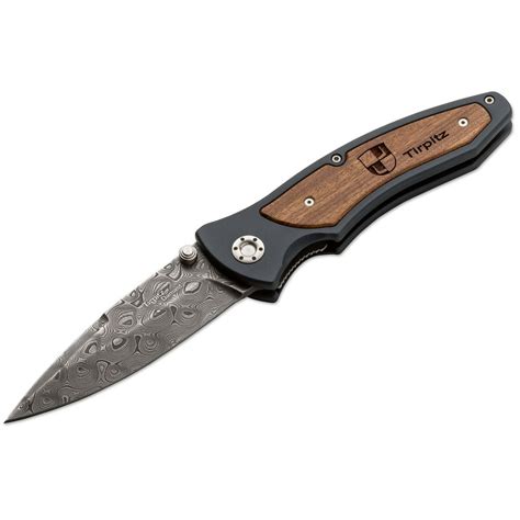 Boker Knives Tirpitz Damascus, (9") Folding Knife - Walmart.com - Walmart.com