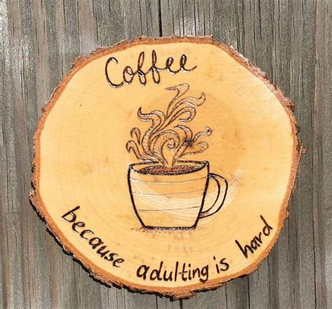 Funny Coffee Coaster, Coffee Table Coasters, Wood Drink Coasters | Wood ...