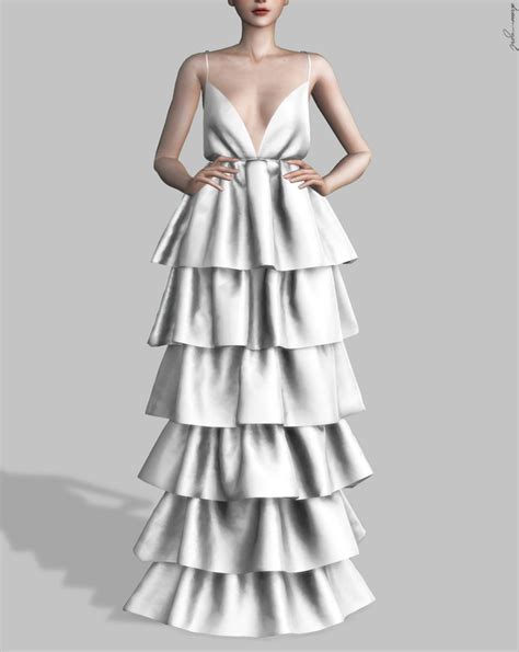 l a y e r e d d r e s s | dreamgirl on Patreon | Sims 4 wedding dress ...