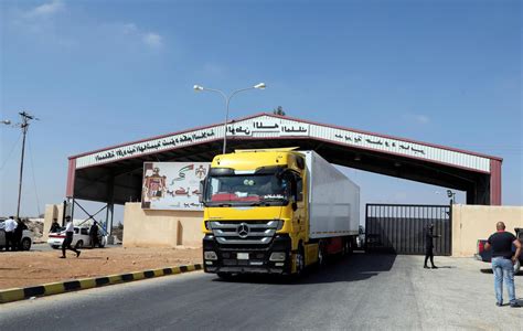 Jordan fully reopens main border crossing with Syria to boost trade.