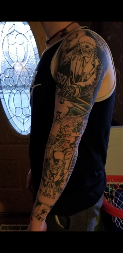 Megadeth sleeve half finished. By Darcy Nutt at Chalice Tattoo. Boise,ID : r/tattoos