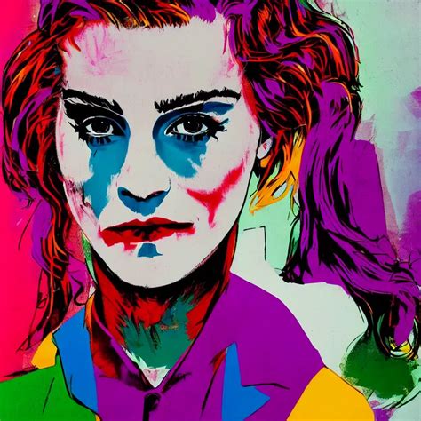 emma watson as the joker, wall art, trendy, andy | Stable Diffusion