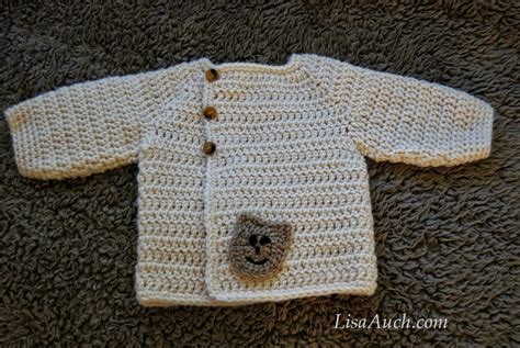 Free Crochet Patterns and Designs by LisaAuch: Easy Baby Crochet Cardigan Sweater Patterns ...